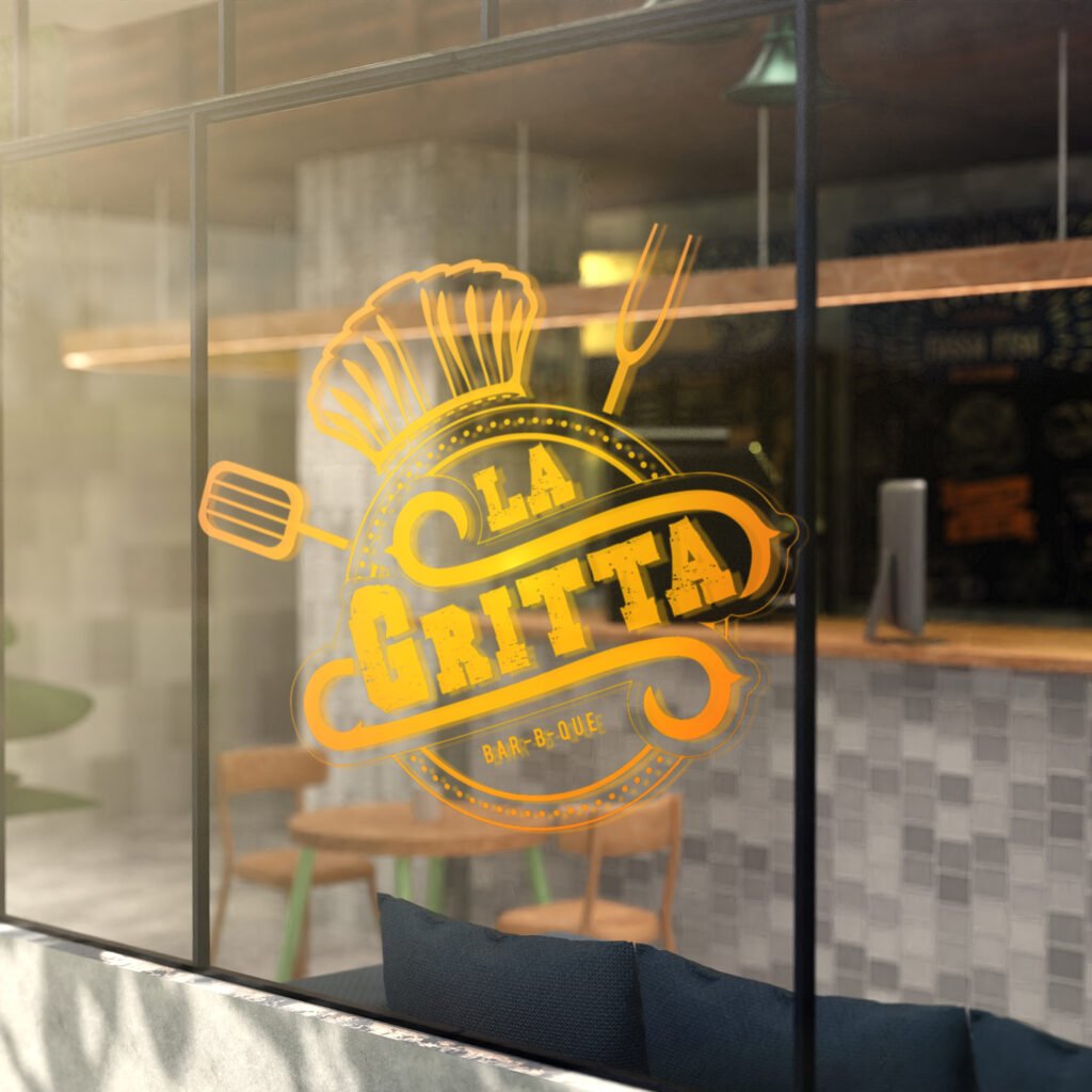 Glass Restaurant Logo Mockup